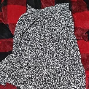 Floral Black and White Women's Skirt